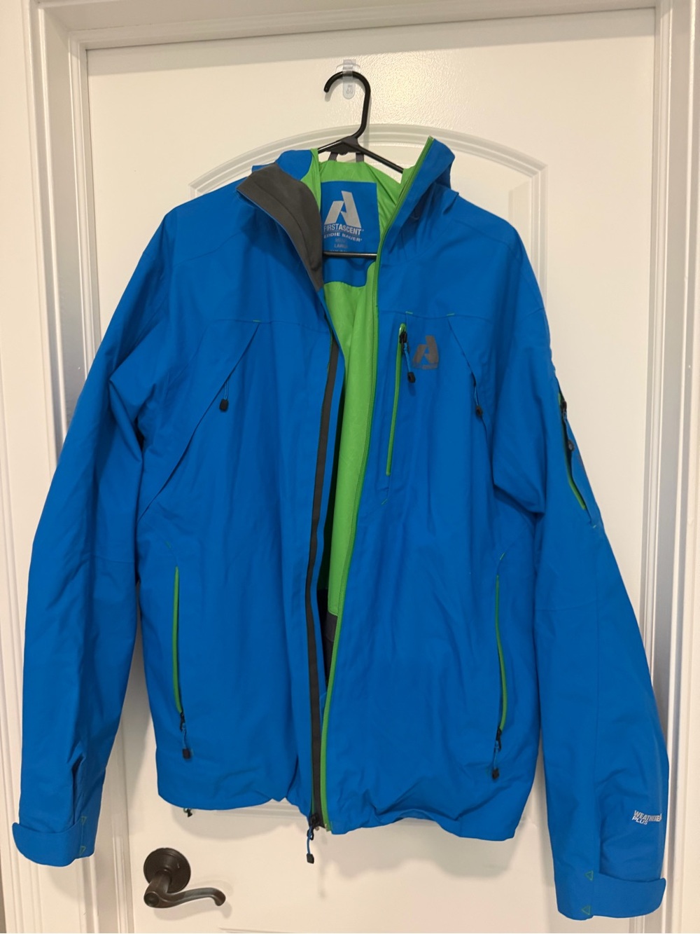 Eddie Bauer Bright Blue Ski Jacket with Lime Green Accents
